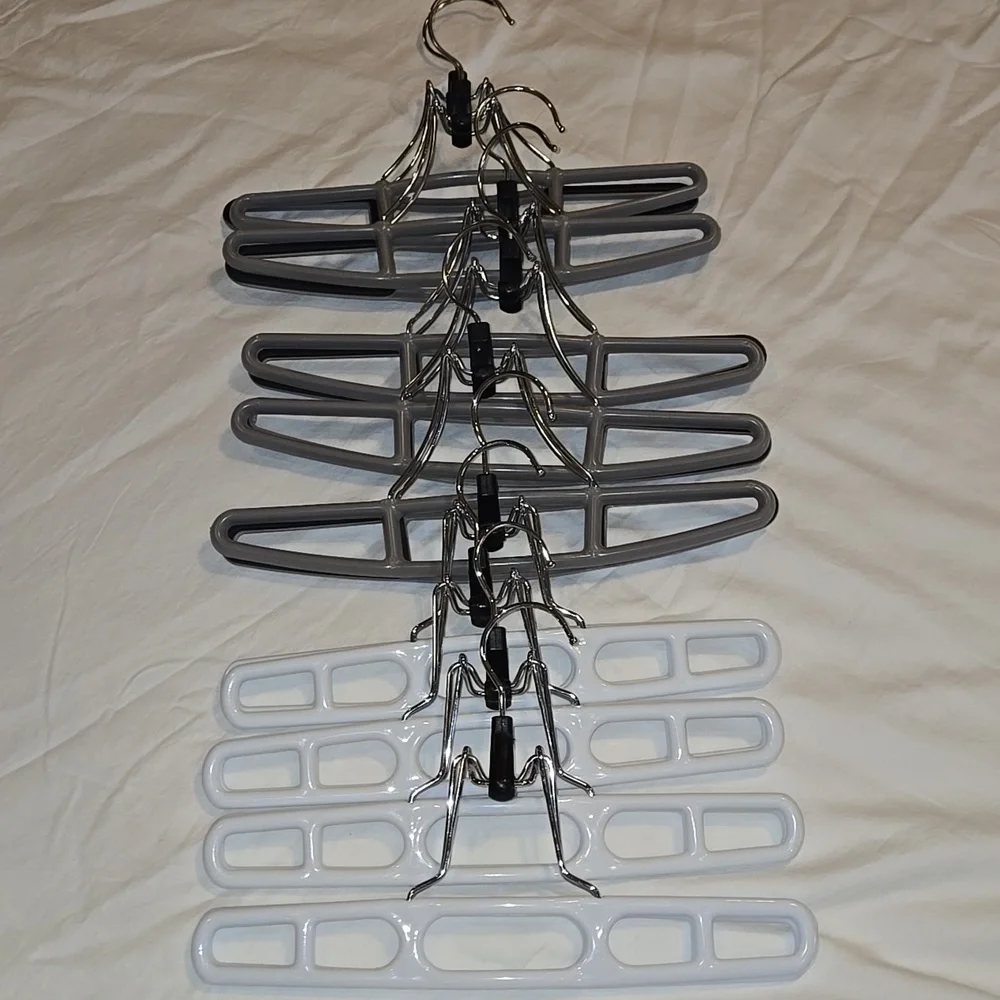 Gray and White Pant/skirt Hangers Set Of 9